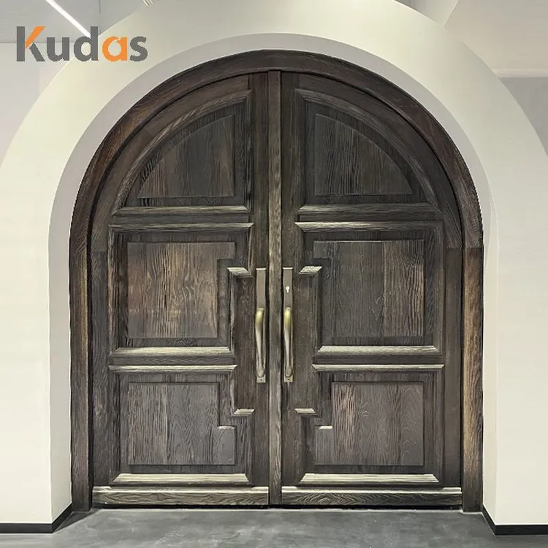 فيلا قوس تصميم البلوط الصين الأبواب الخشبية الصلبة