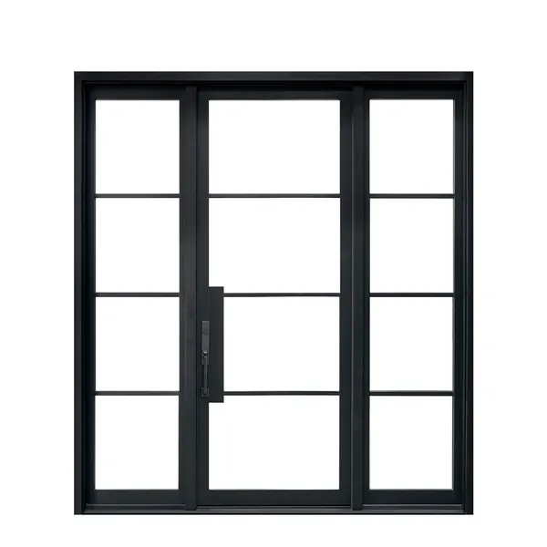 مدخل ذكي أبواب فولاذية معدنية خارجية باب خشبي آمن