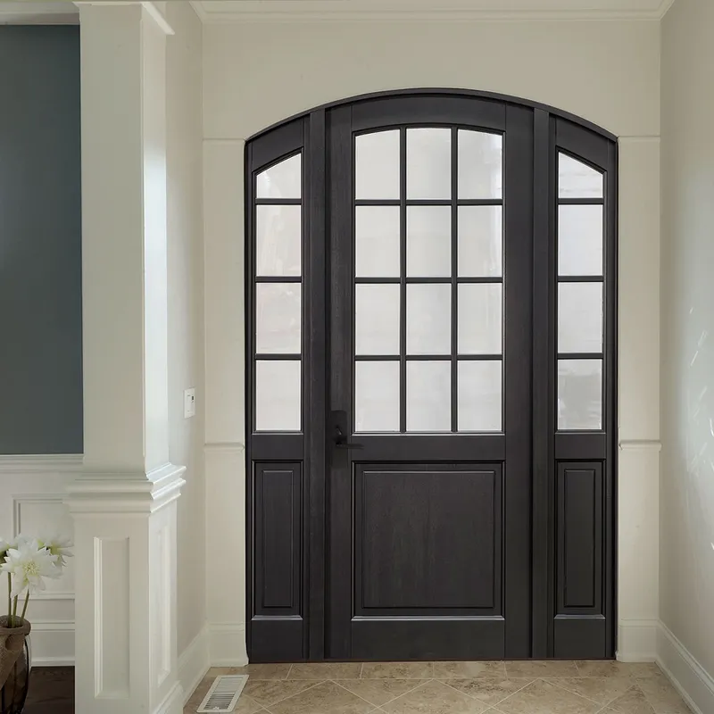 المدخل الأمامي الخارجي من الخشب الصلب، المدخل الرئيسي، باب محوري من خشب الجوز