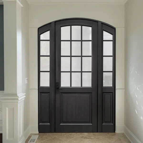 أبواب خارجية أمامية صلبة مخصصة وباب خشبي للدخول المحوري المقوس