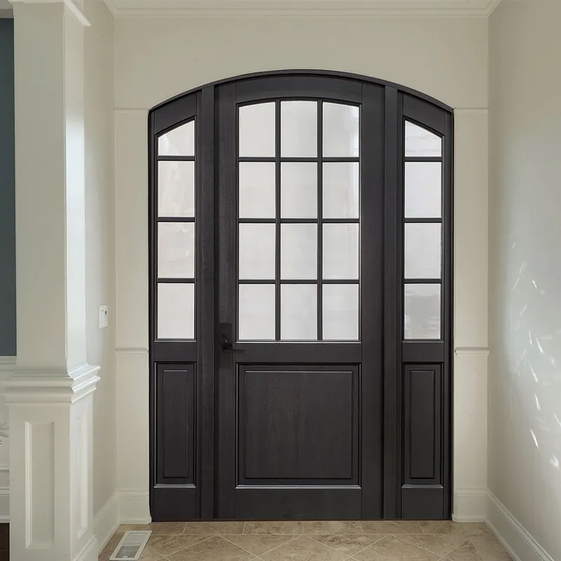 أبواب خارجية أمامية صلبة مخصصة وباب خشبي للدخول المحوري المقوس