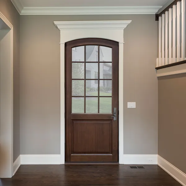 أبواب خارجية أمامية صلبة مخصصة وباب خشبي للدخول المحوري المقوس