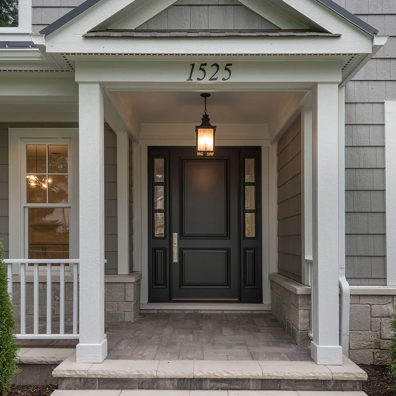 مدخل خارجي أنيق من الخشب الصلب، باب أمامي رئيسي صلب