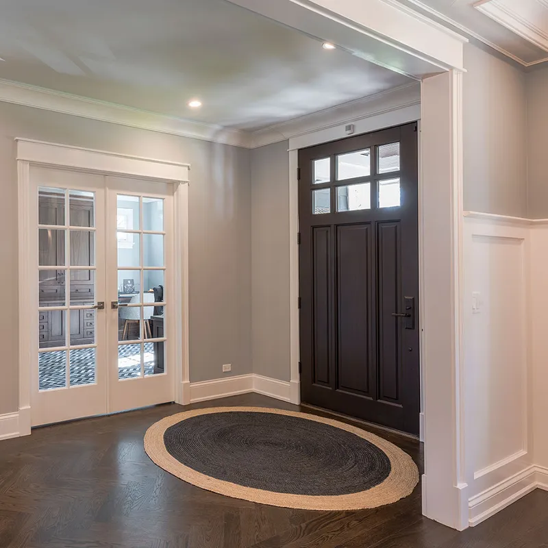 أبواب خشبية أمامية للمدخل المحوري الخارجي بتصميم حديث