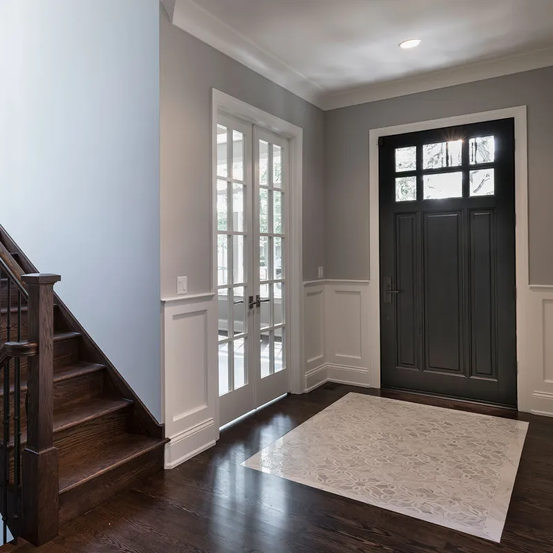 أبواب خشبية أمامية للمدخل المحوري الخارجي بتصميم حديث