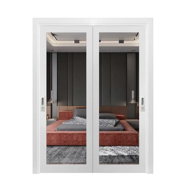 غرفة داخلية حديثة أبواب زجاجية خشبية باب خشبي للحمام الداخلي