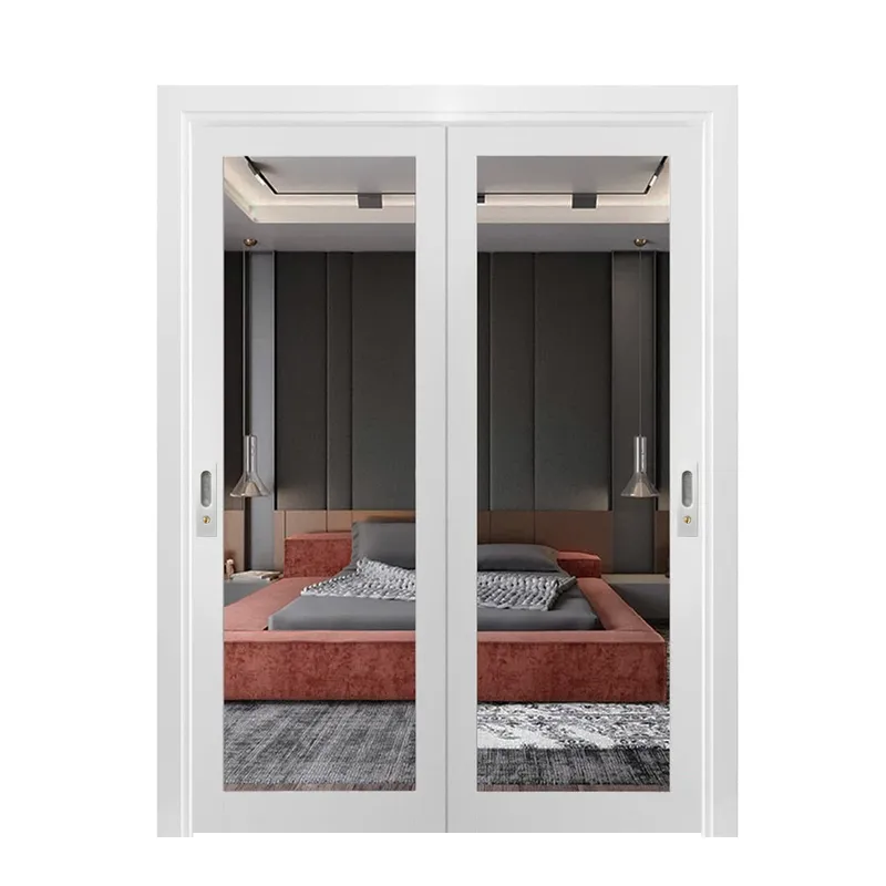 غرفة داخلية حديثة أبواب زجاجية خشبية باب خشبي للحمام الداخلي