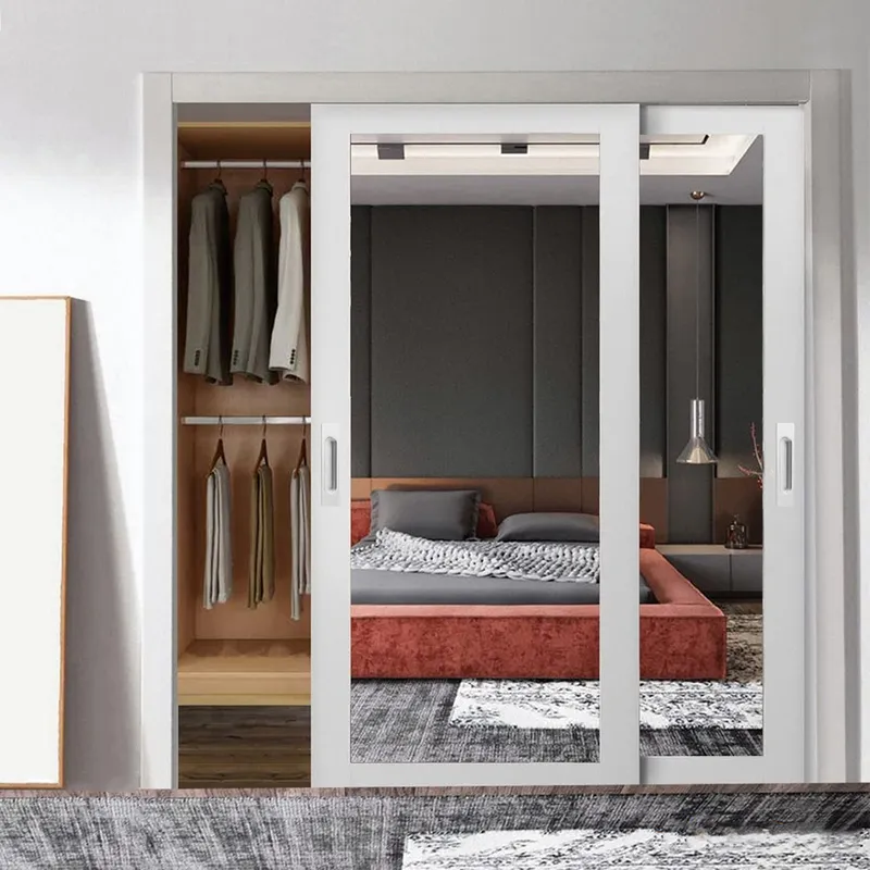 غرفة داخلية حديثة أبواب زجاجية خشبية باب خشبي للحمام الداخلي