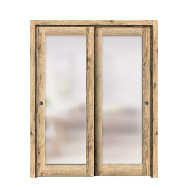 غرفة داخلية حديثة أبواب زجاجية خشبية باب خشبي للحمام الداخلي