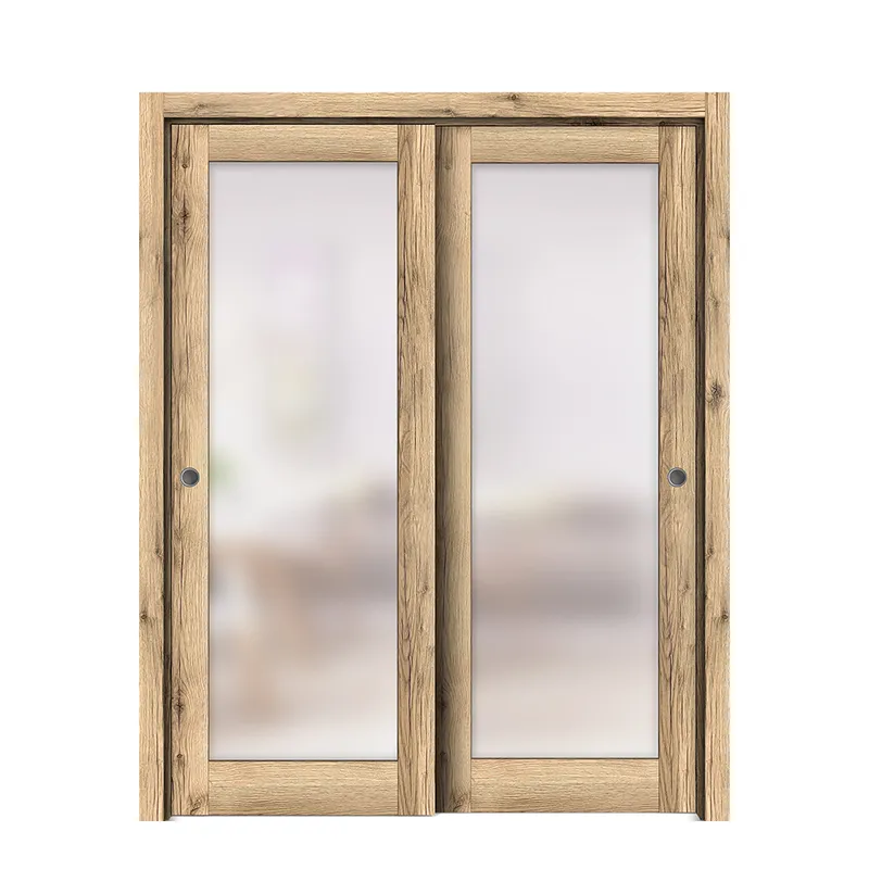 غرفة داخلية حديثة أبواب زجاجية خشبية باب خشبي للحمام الداخلي