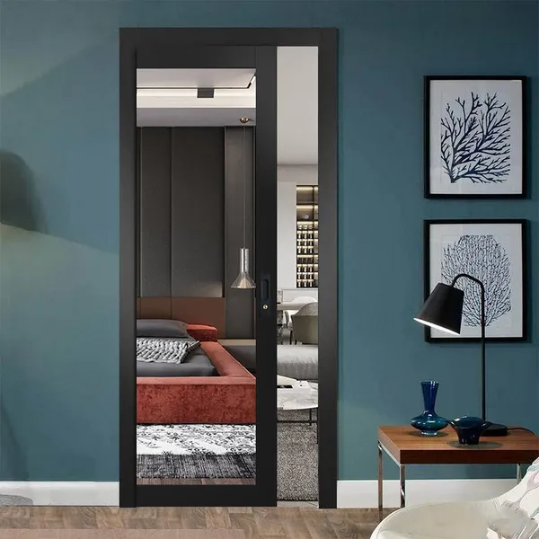 غرفة داخلية حديثة أبواب زجاجية خشبية باب خشبي للحمام الداخلي