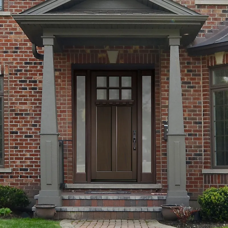 أبواب أمامية خارجية حديثة للدخول المحوري من الخشب الصلب مع الأجهزة