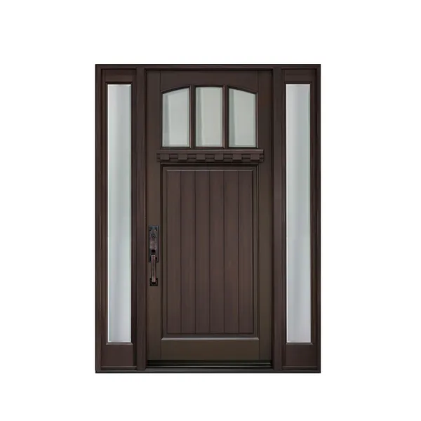 أبواب أمامية خارجية حديثة للدخول المحوري من الخشب الصلب مع الأجهزة