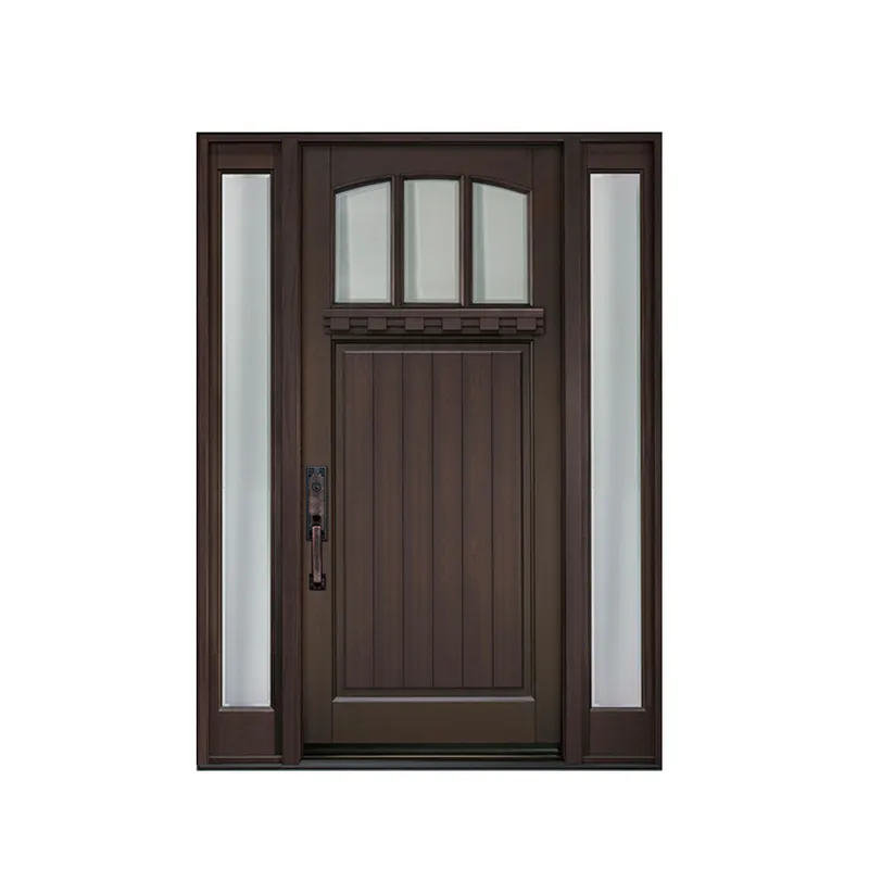 أبواب أمامية خارجية حديثة للدخول المحوري من الخشب الصلب مع الأجهزة