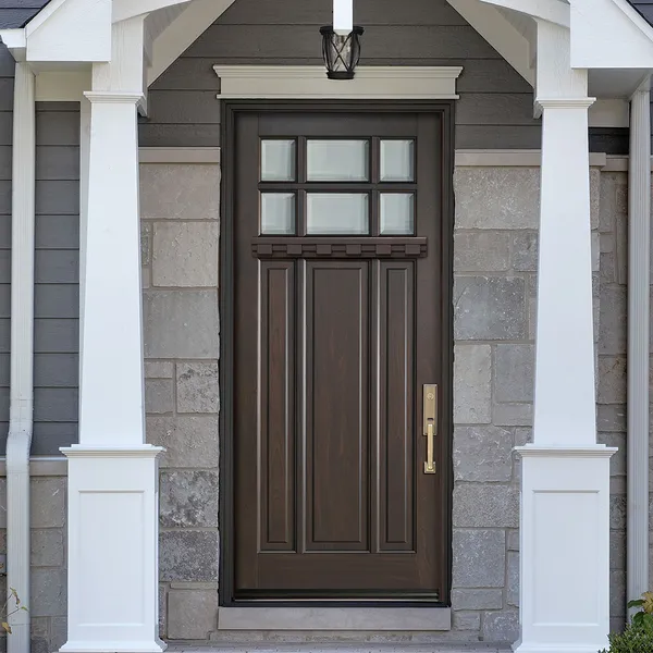 باب خشبي مركب من خشب إم دي إف داخلي بتصميم احترافي للمنزل