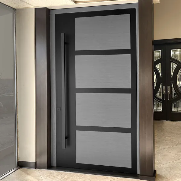 أبواب أمان خشبية صلبة ذات محور أمامي خارجي مقاوم للإعصار