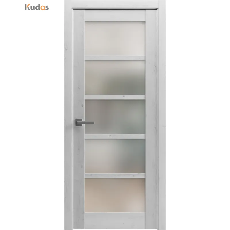 باب خشبي زجاجي داخلي مطلي على الطراز الحديث من المصنع