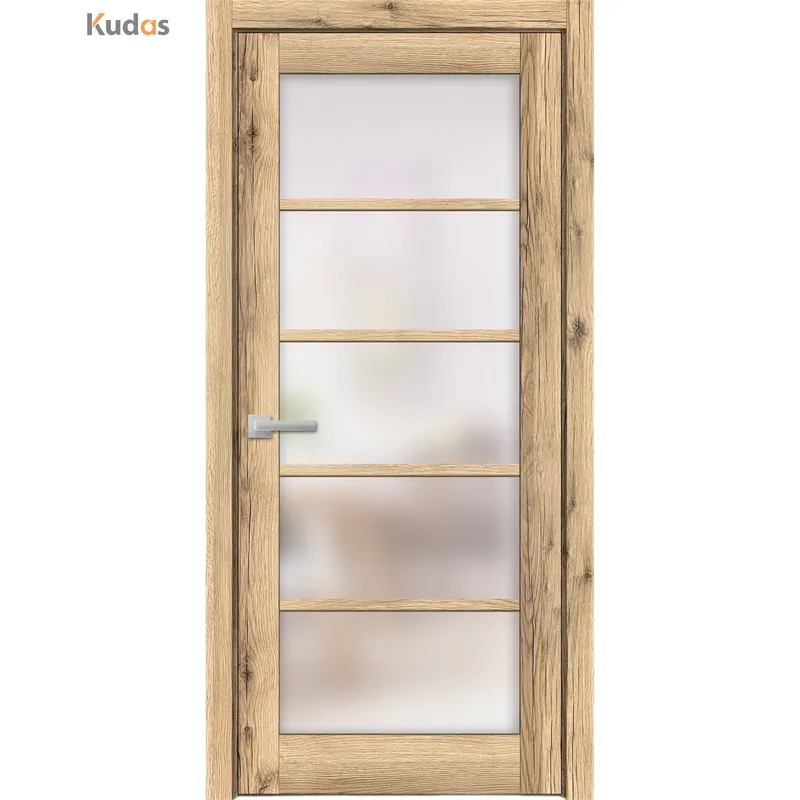 باب خشبي زجاجي داخلي مطلي على الطراز الحديث من المصنع