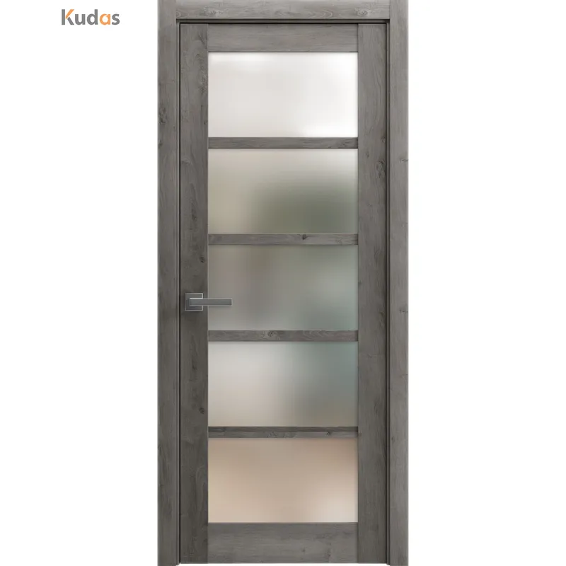 باب خشبي زجاجي داخلي مطلي على الطراز الحديث من المصنع