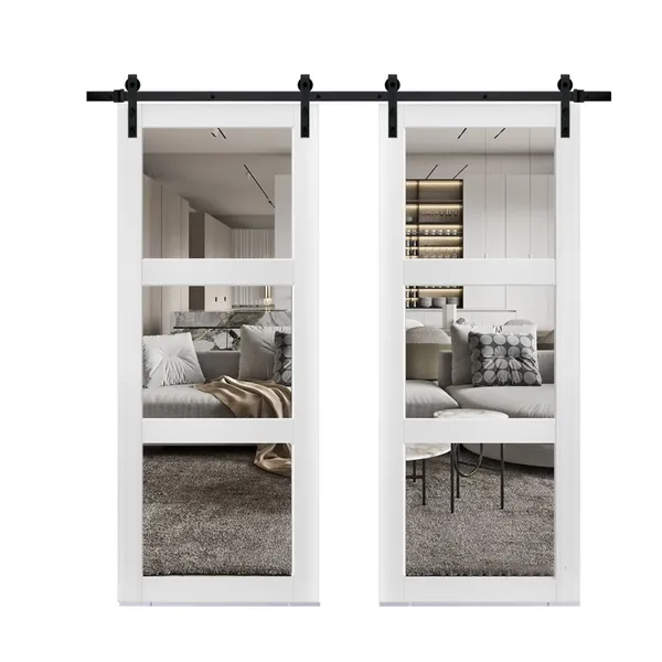 باب الحظيرة الداخلي المنزلق من الخشب الصلب المزدوج من Kudas