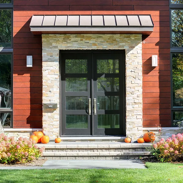 تخصيص تصميم بسيط أبواب محورية خشبية صلبة خارجية مقاومة للماء