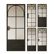 White wood frame bathroom hotel interior french double swing door