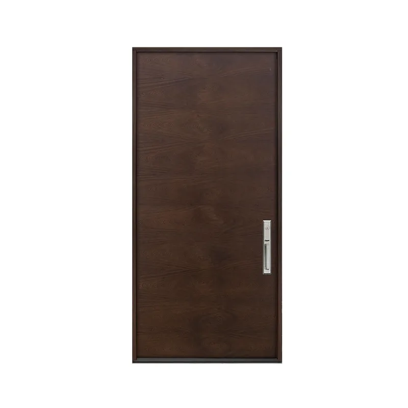 المدخل الخارجي الرئيسي، باب أمامي معدني غير قابل للصدأ، خشب حديث