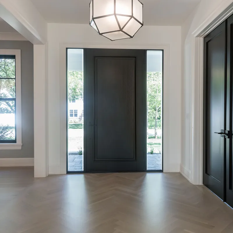 باب دخول أمامي من الخشب الصلب الصلب باب محوري مزدوج للفيلا