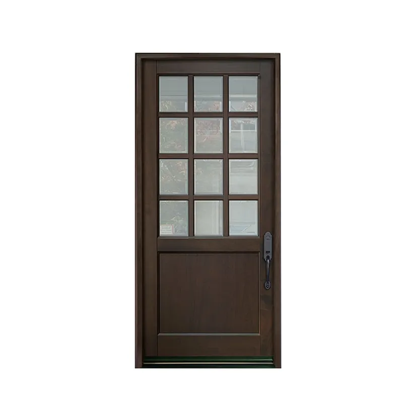 أبواب محورية من الخشب الصلب للفيلا، باب المدخل الرئيسي الخشبي الخارجي  