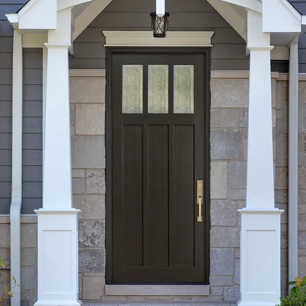 باب داخلي خارجي مجوف من الخشب الصلب مركب من الأخدود