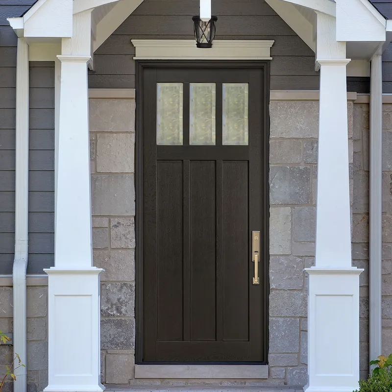 باب داخلي خارجي مجوف من الخشب الصلب مركب من الأخدود