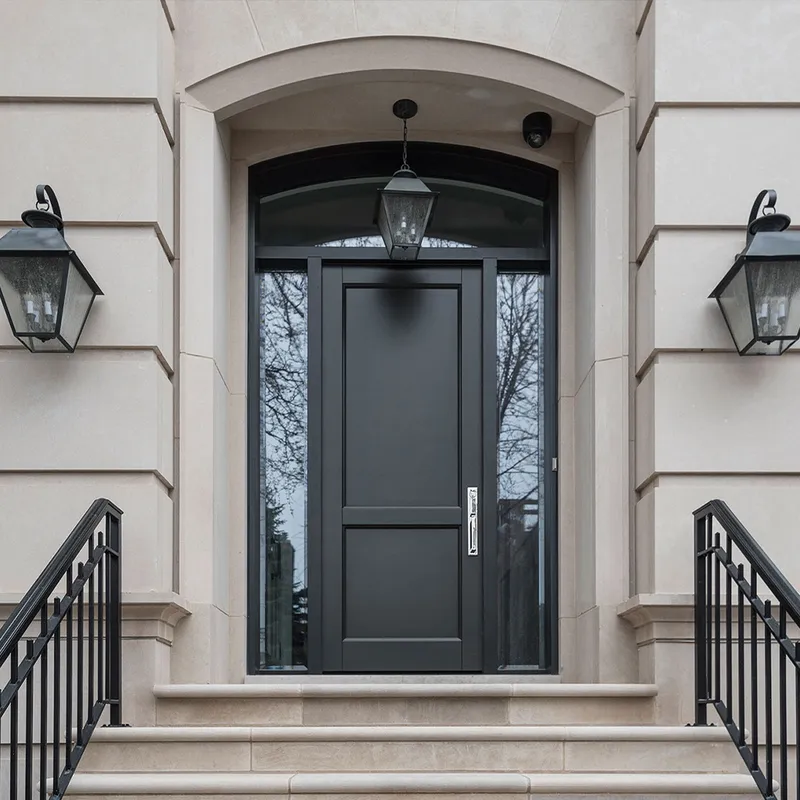 أبواب خارجية صلبة من خشب الساج، باب خشبي رئيسي مع زجاج مزخرف