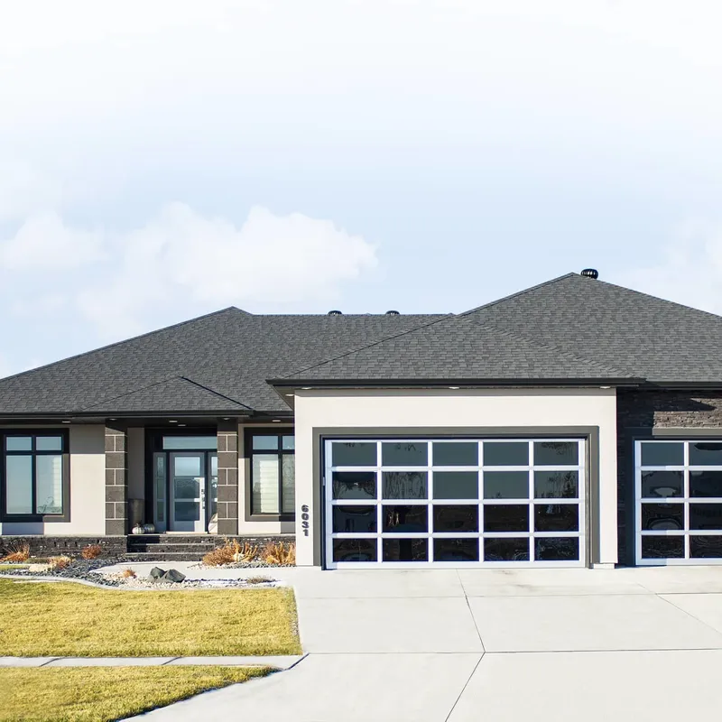 Puerta de garaje de vidrio esmerilado, puerta de garaje resistente al agua personalizada para huracanes