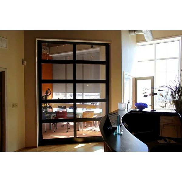 Garage door black fiberglass garage door with tempered glass