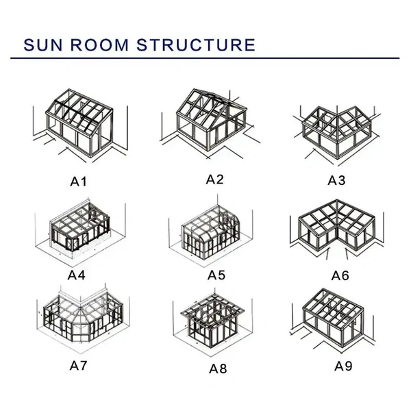 Conservatory sun room glass house free standing veranda sunroom house