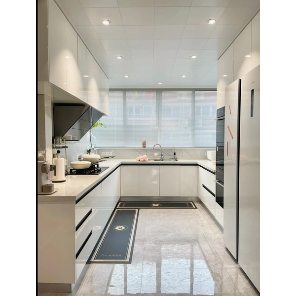 خزانة مطبخ ميلامين عالية الجودة على شكل حرف L