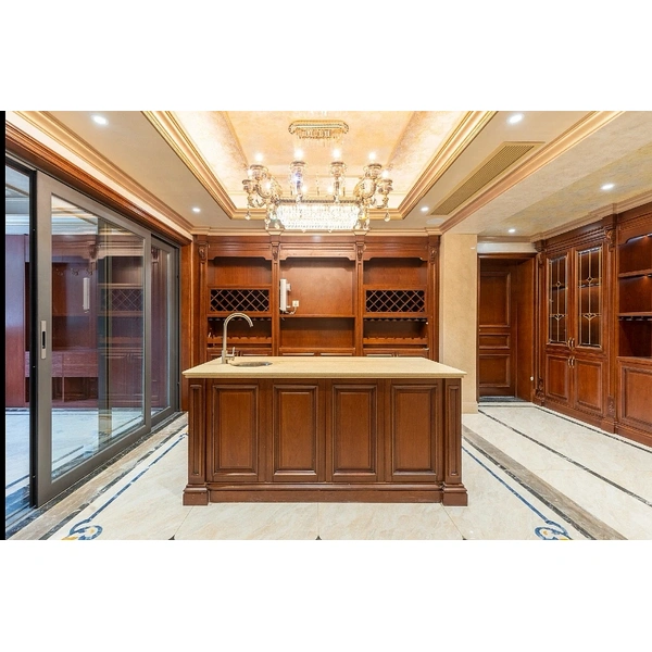 تصميم أثاث المطبخ خزانة مطبخ قشرة خشبية