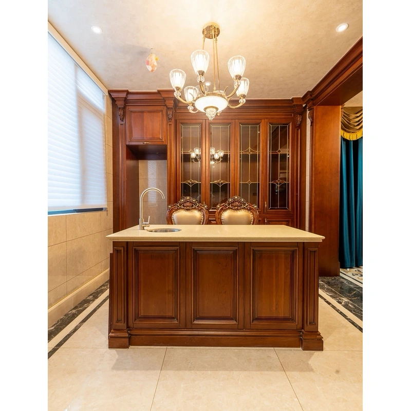 تصميم أثاث المطبخ خزانة مطبخ قشرة خشبية