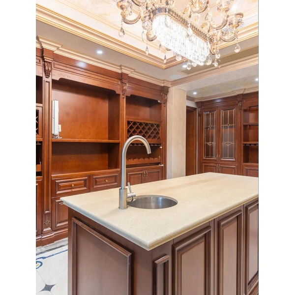 تصميم أثاث المطبخ خزانة مطبخ قشرة خشبية