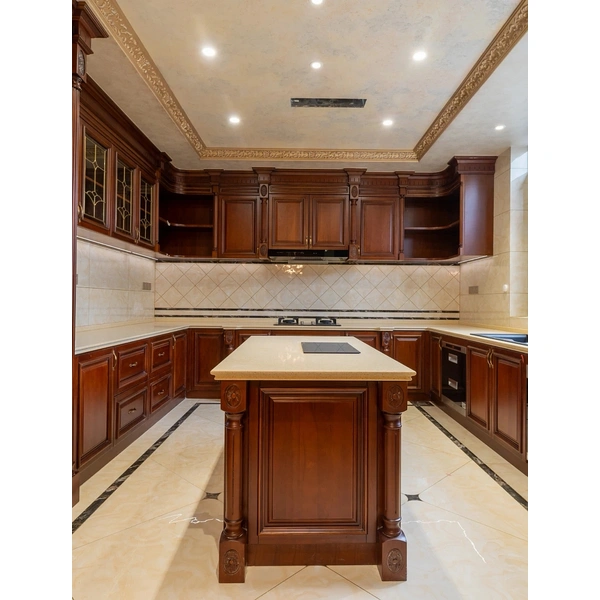 تصميم أثاث المطبخ خزانة مطبخ قشرة خشبية