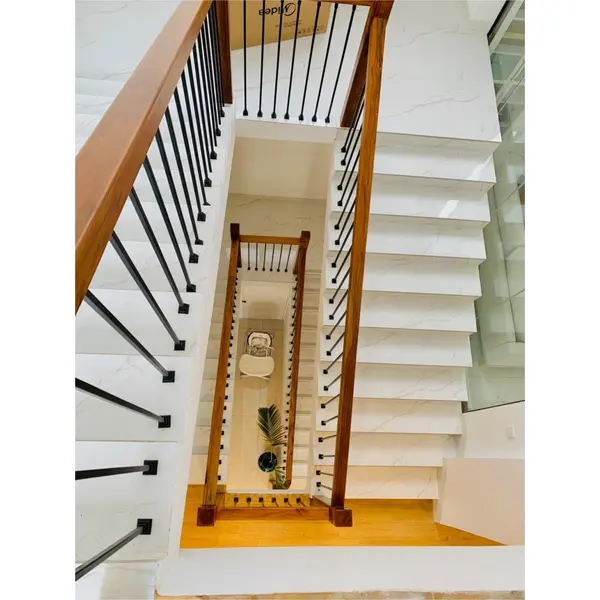 barandilla de metal de hierro de entrada exterior de estilo simple