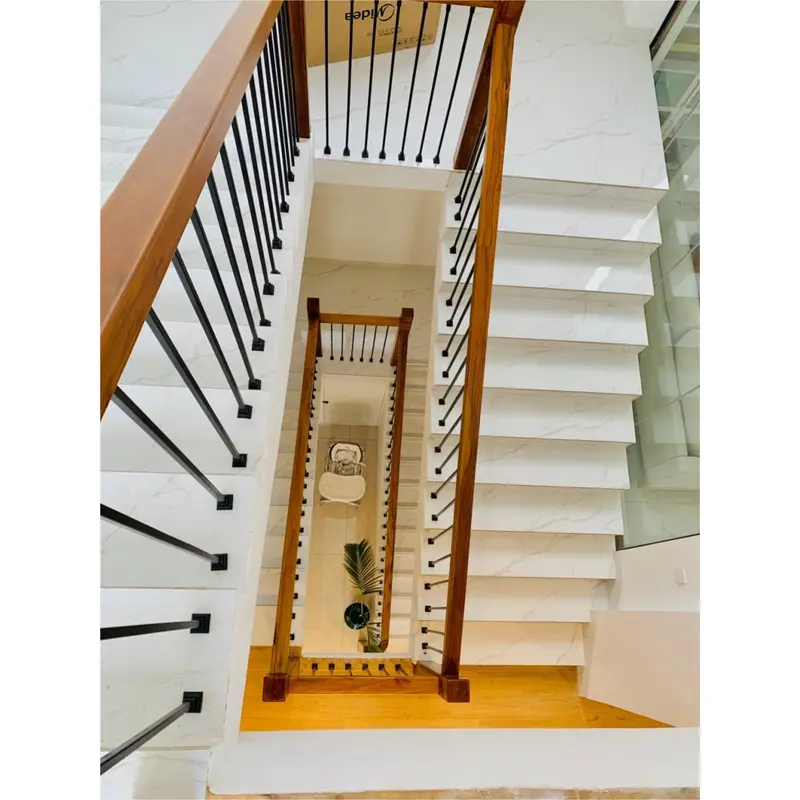 barandilla de metal de hierro de entrada exterior de estilo simple