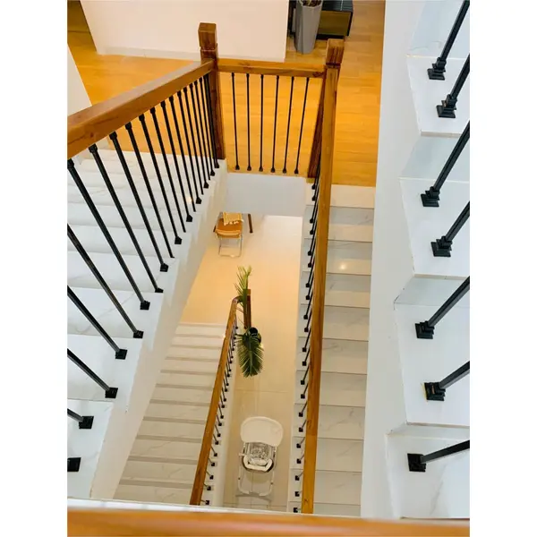 barandilla de metal de hierro de entrada exterior de estilo simple