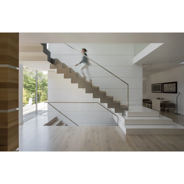 L Shaped Stairs Indoor Wooden Tread Staircase