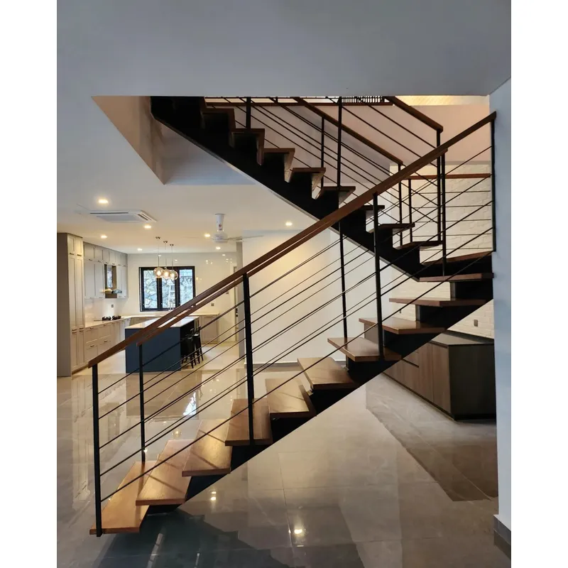 L Shaped Stairs Indoor Prefab Stairs