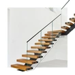 Stringer mono staircase with solid wood step