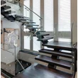 Prefabricated modern luxury metal mono stringer straight staircase