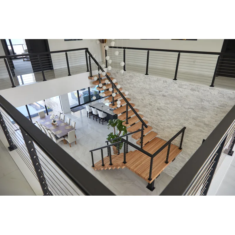 Stainless steel beam Straight Stairs mono stringer staircase 