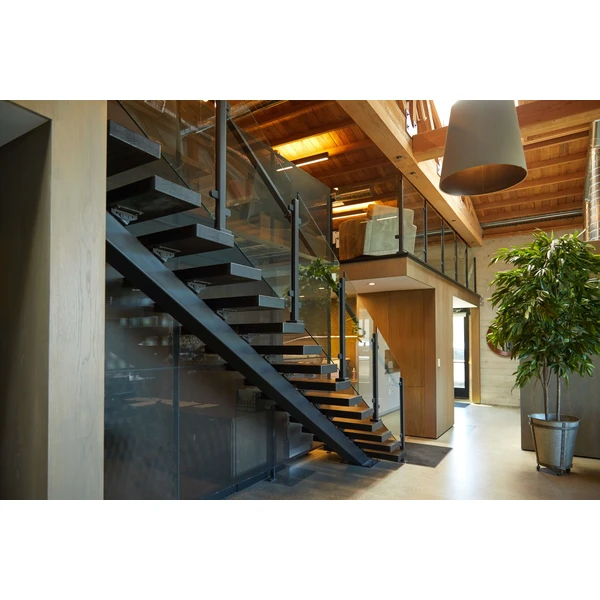 Straight Staircase Stairs and Modular Stair case Kits With Wood Treads