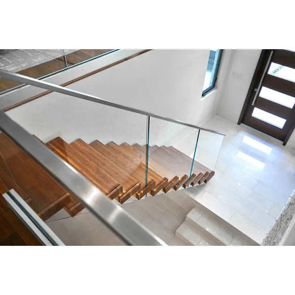 Stainless Steel beam Straight Stairs Mono Stringer Staircase